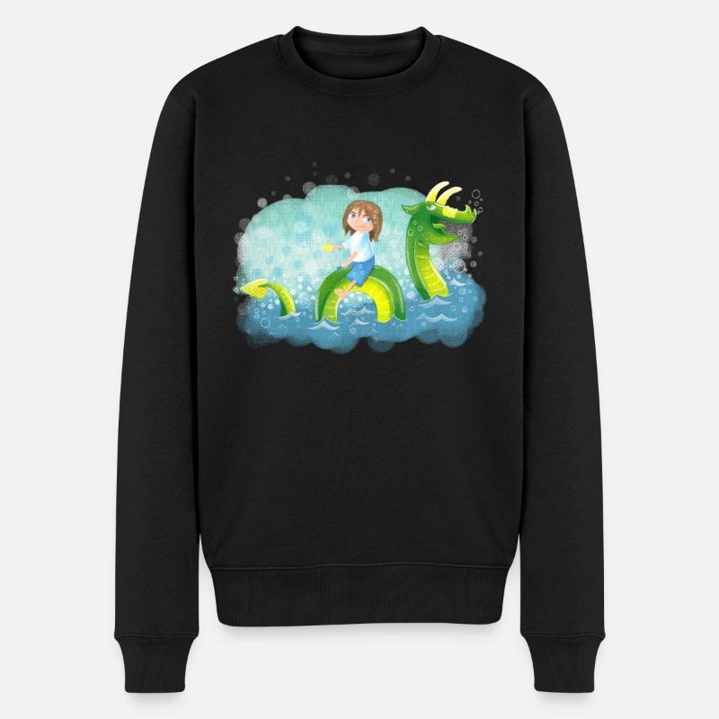 Dragon fille équitation - Pull Premium bio Homme - noir