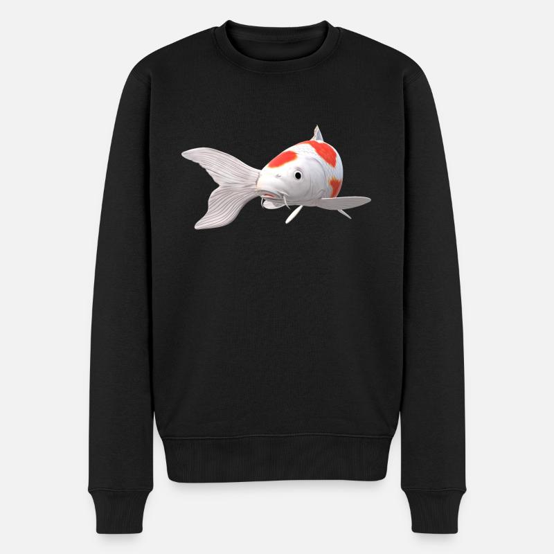 3D Koi - Männer Premium Bio Pullover - Schwarz