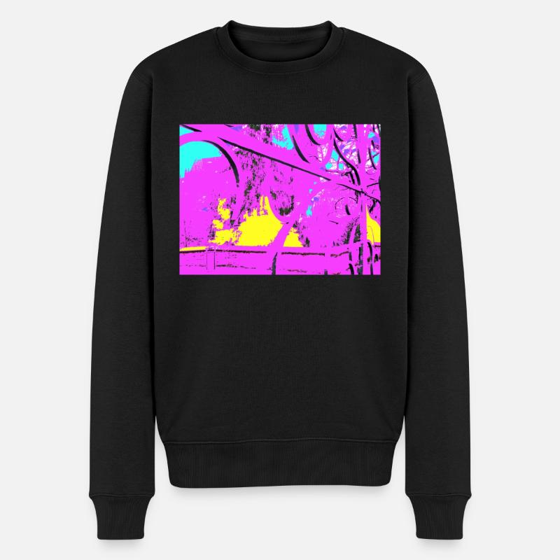 Pont violet dans Pop Art - Pull Premium bio Homme - noir