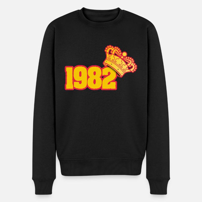 Geboren im Jahre 1982 - Männer Premium Bio Pullover - Schwarz