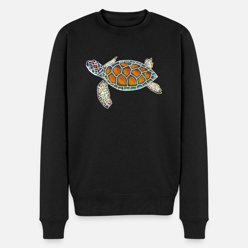Wasserschildkröte - Männer Premium Bio Pullover - Schwarz
