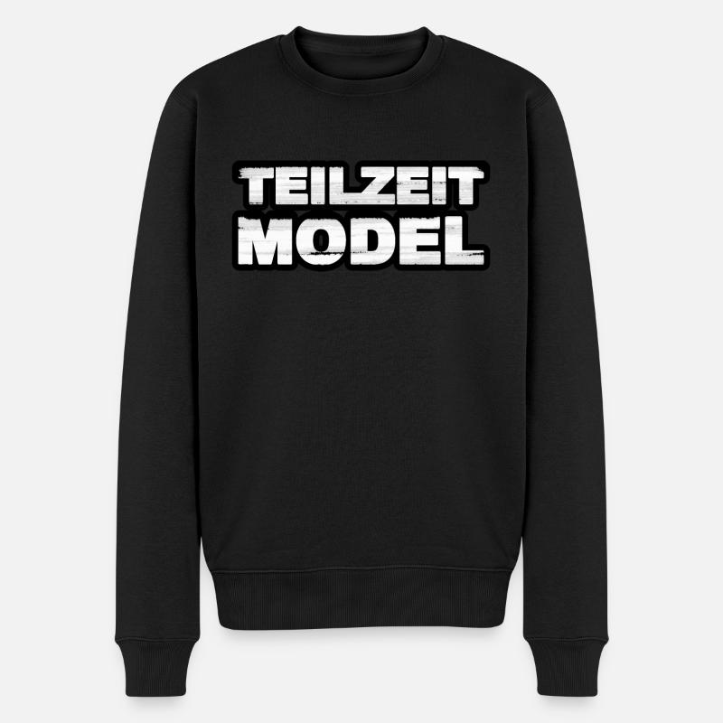Teilzeit Model - Männer Premium Bio Pullover - Schwarz