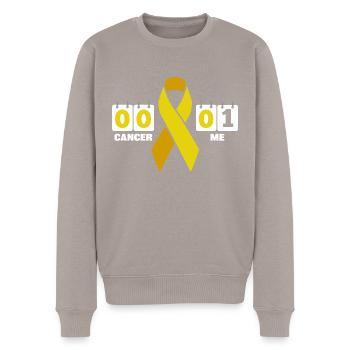 Cancer 0 moi 1 ruban jaune sarcome cancer des os - Pull Premium bio Homme - taupe - Devant - Nico (187cm)