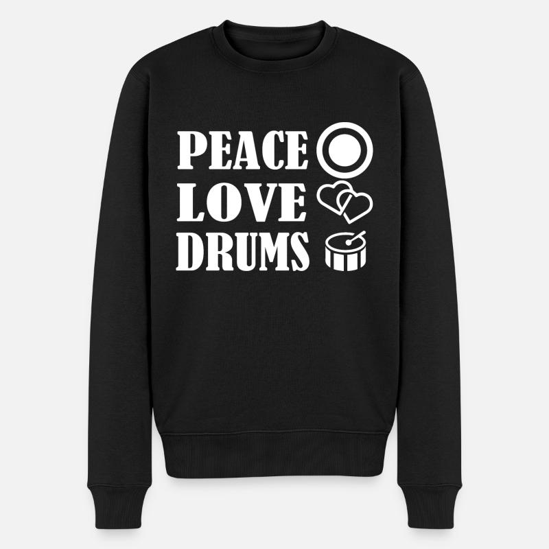 Rock and Roll Rock Music - Männer Premium Bio Pullover - Schwarz