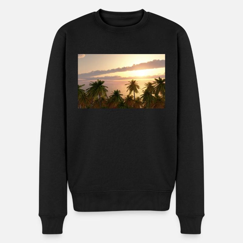 In der Südsee - Männer Premium Bio Pullover - Schwarz