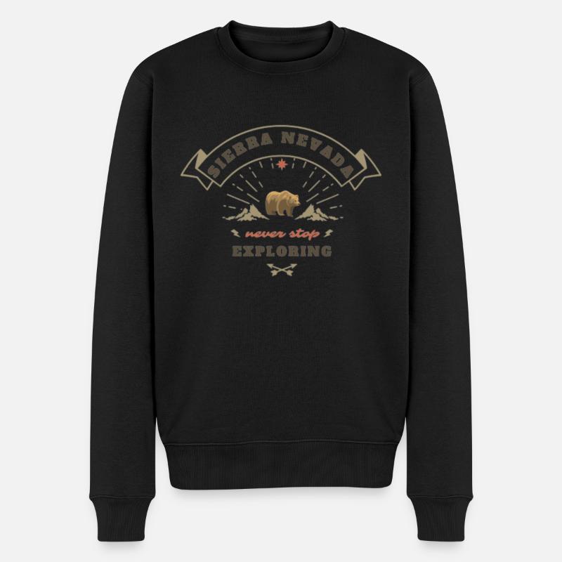 Sierra Nevada Vintage USA Bär Berge Geschenk - Männer Premium Bio Pullover - Schwarz