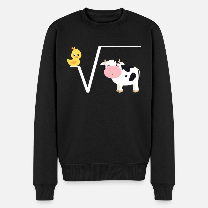 Ente Wurzel aus Kuh, N-te Wurzel aus Q, Mathe Witz - Männer Premium Bio Pullover - Schwarz