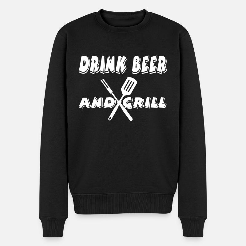 Grillen - Männer Premium Bio Pullover - Schwarz