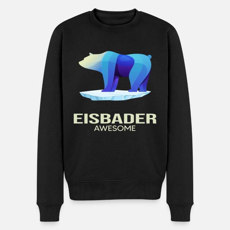 Eisbader Natation hivernale « Eisbär-Eisbader » - Pull Premium bio Homme - noir