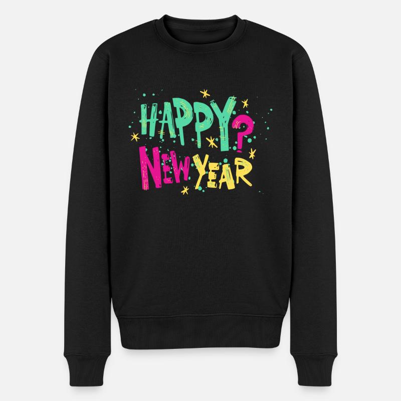 Happy New Year - Männer Premium Bio Pullover - Schwarz