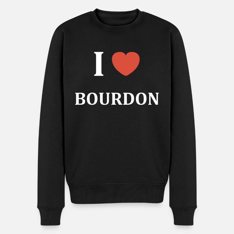 i love bourdon - Pull Premium bio Homme - noir
