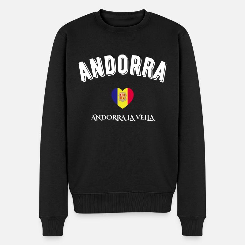 Andorra - Männer Premium Bio Pullover - Schwarz