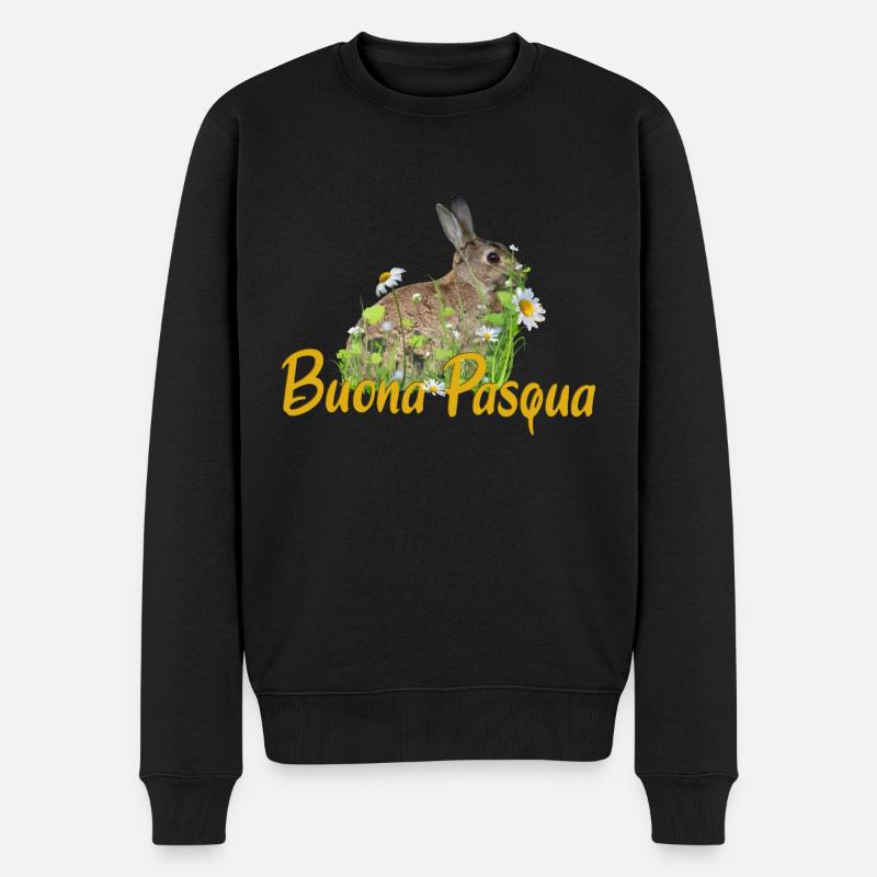 buona pasqua Joyeuses Pâques - Pull Premium bio Homme - noir
