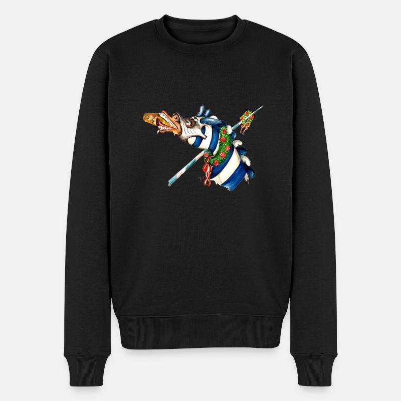 Saufendes Pferd gesp - Männer Premium Bio Pullover - Schwarz