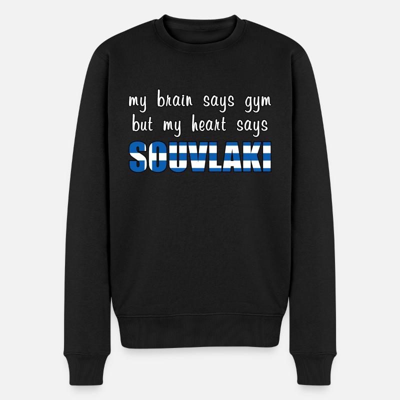 Mon cœur dit Souvlaki - Pull Premium bio Homme - noir