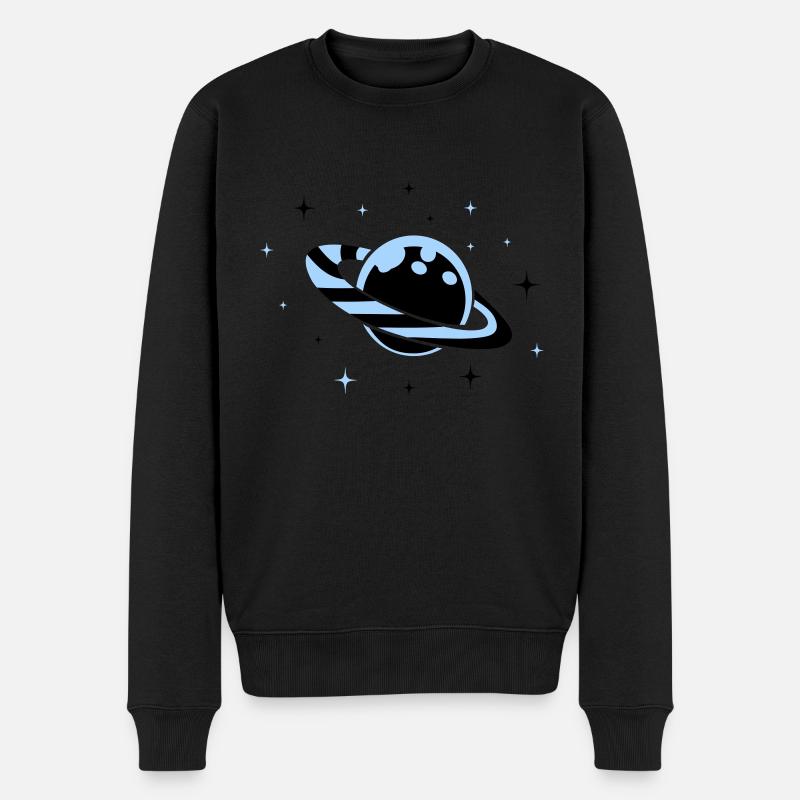 planet 01 - Männer Premium Bio Pullover - Schwarz
