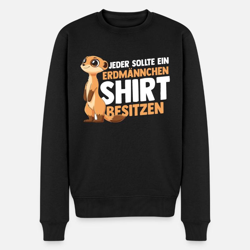 Erdmännchen - Männer Premium Bio Pullover - Schwarz