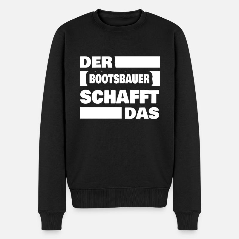 Arbeit Bootsbauer - Männer Premium Bio Pullover - Schwarz