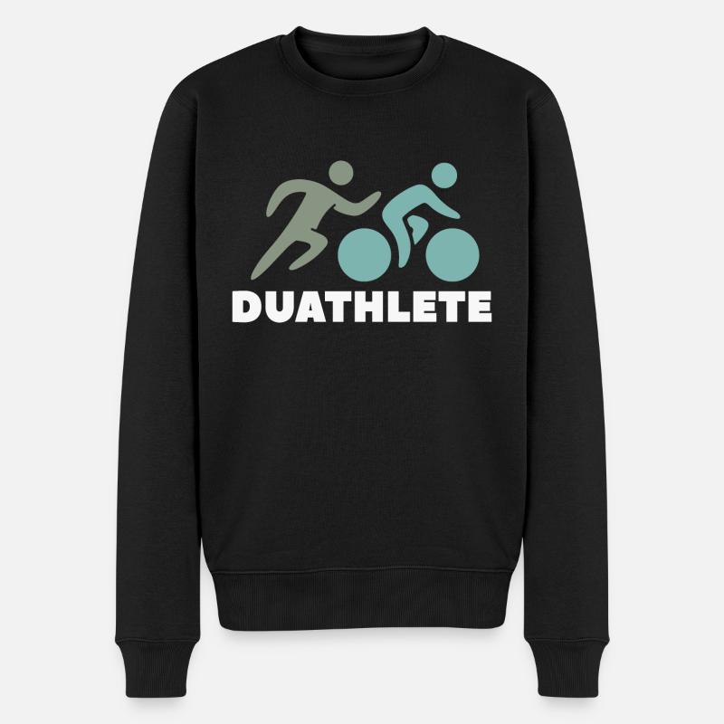 Ich liebe Duathlon Geschenk - Männer Premium Bio Pullover - Schwarz