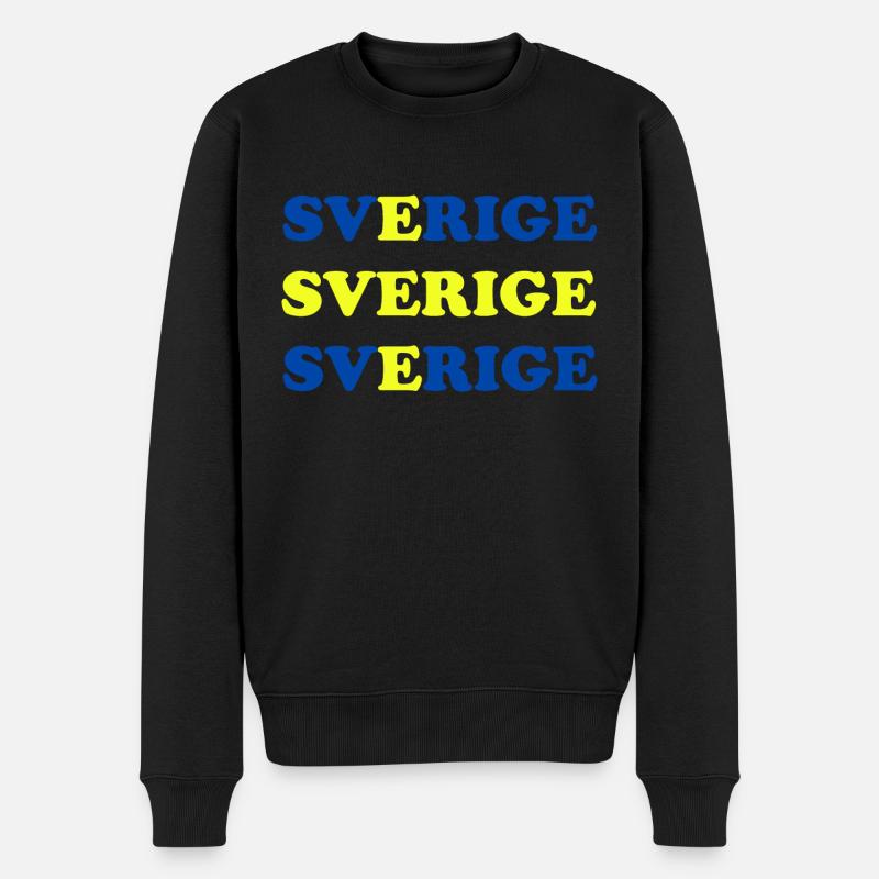 Sverige - Männer Premium Bio Pullover - Schwarz