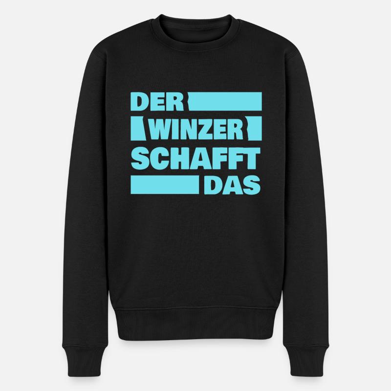 Winzer als Arbeit - Männer Premium Bio Pullover - Schwarz