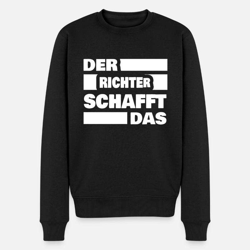 Arbeit Richter - Männer Premium Bio Pullover - Schwarz