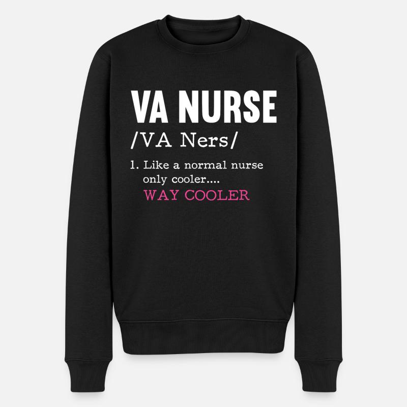 VA Nurse Meaning - Männer Premium Bio Pullover - Schwarz