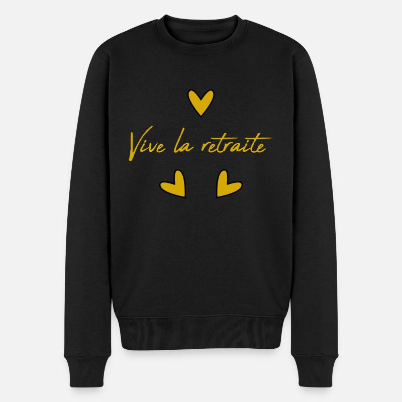 RETRAITE. BONNE RETRAITE. JOYEUSE RETRAITE - Pull Premium bio Homme - noir