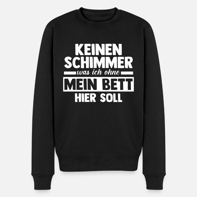 Langschläfer Shlafen Faul - Männer Premium Bio Pullover - Schwarz