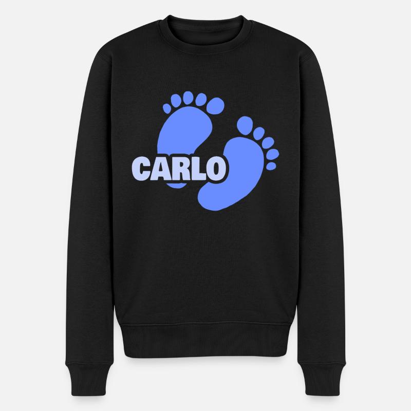 Geburt Carlo - Männer Premium Bio Pullover - Schwarz