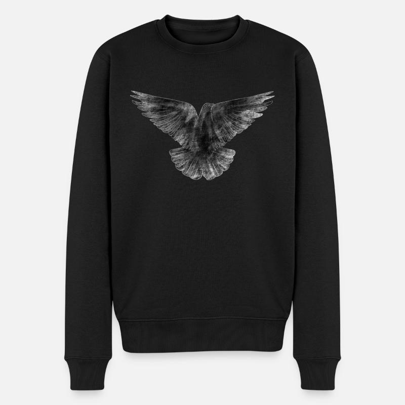 Taube - Männer Premium Bio Pullover - Schwarz
