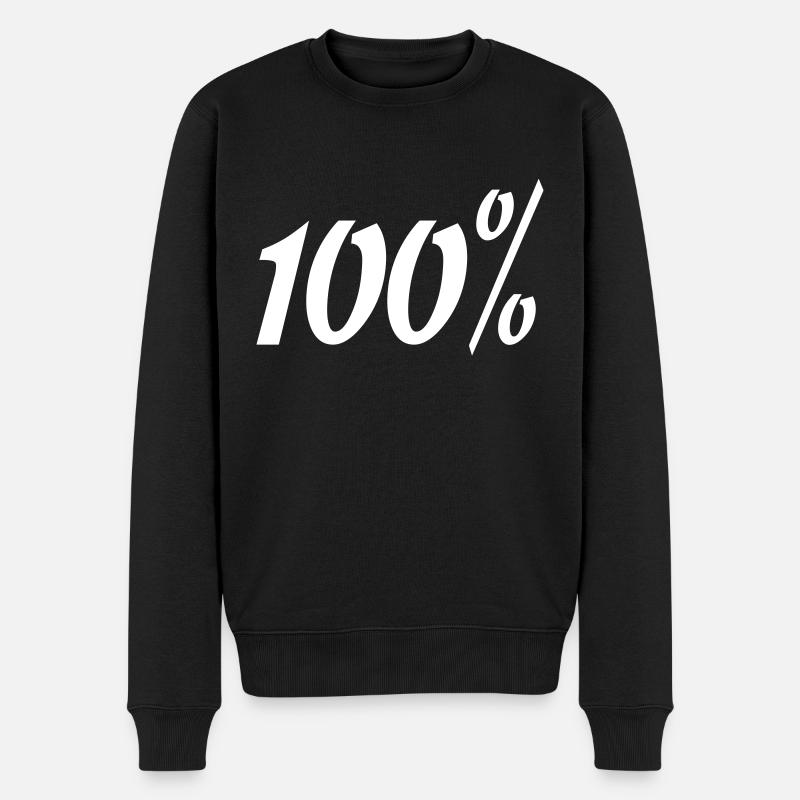 100% - Männer Premium Bio Pullover - Schwarz