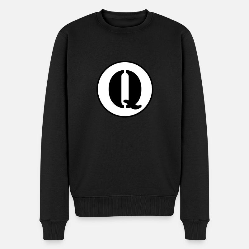 Q Buchstabe Alphabet Name Vorname Geschenk - Männer Premium Bio Pullover - Schwarz