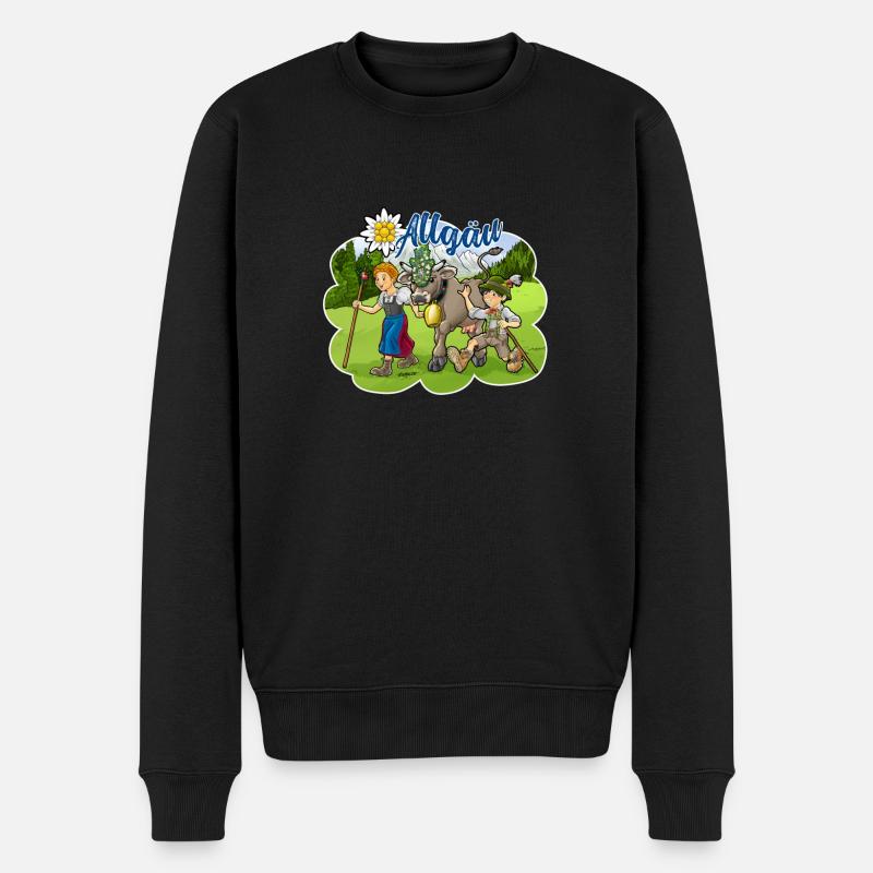 Allgäu - Männer Premium Bio Pullover - Schwarz