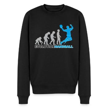 Handball, Handballer, Evolution - Männer Premium Bio Pullover - Schwarz - Vorne - Nico (187cm)