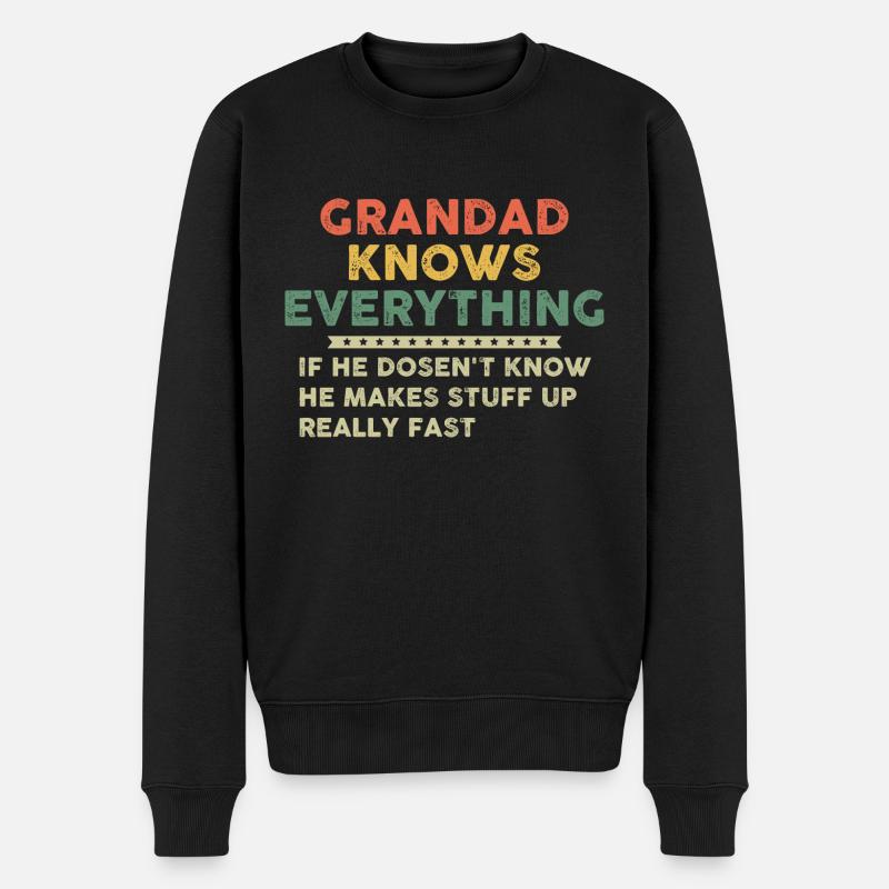 Grandad Knows Everything - Pull Premium bio Homme - noir