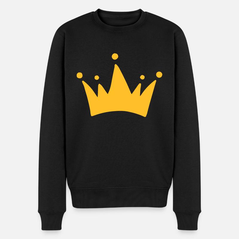 Krone - Männer Premium Bio Pullover - Schwarz