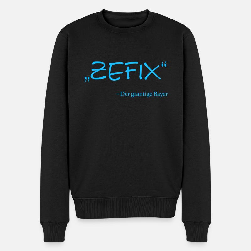 Zefix - Männer Premium Bio Pullover - Schwarz