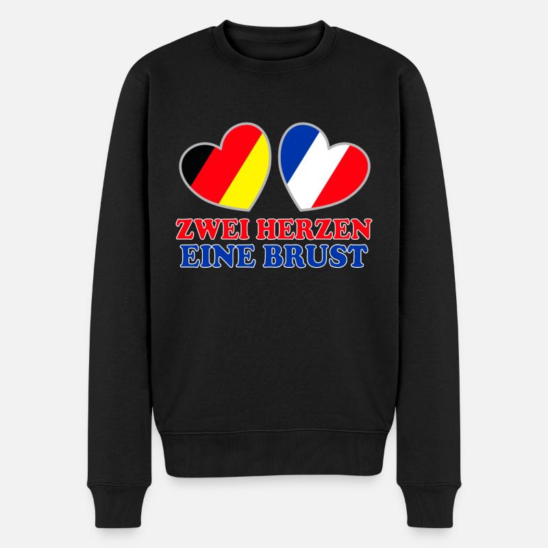 Deutschland Frankreich Deutsch Franzose - Männer Premium Bio Pullover - Schwarz