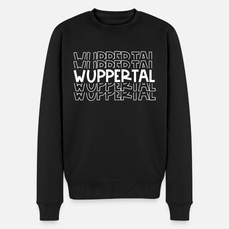 Wuppertal - Männer Premium Bio Pullover - Schwarz