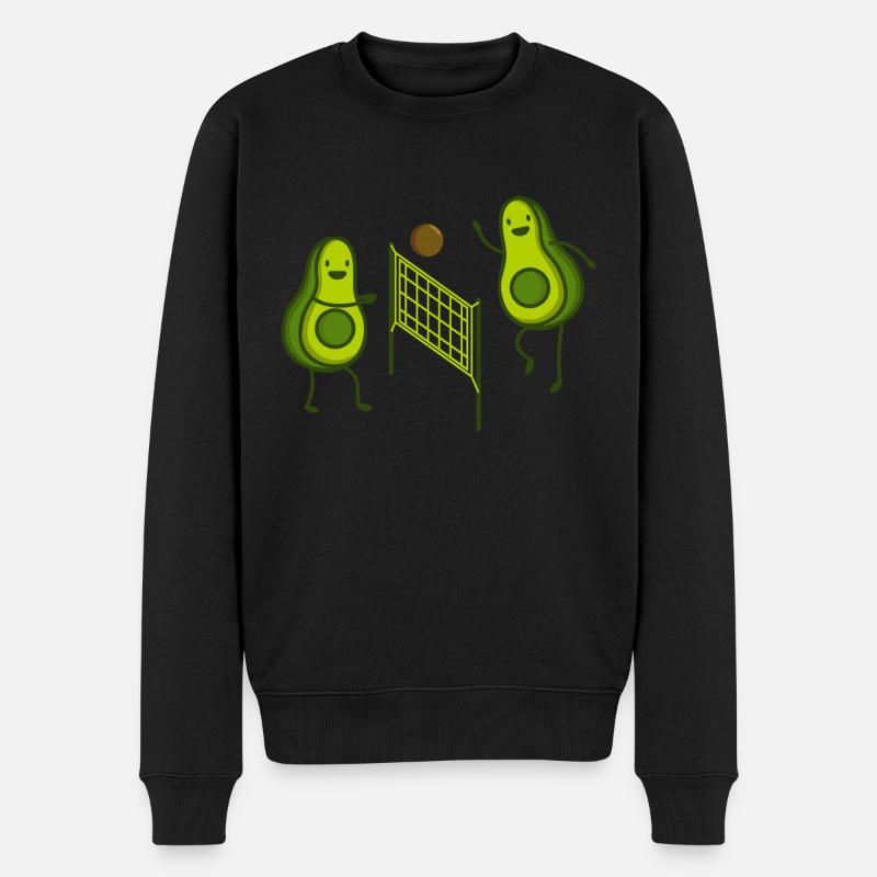 avocado volleyball - Männer Premium Bio Pullover - Schwarz