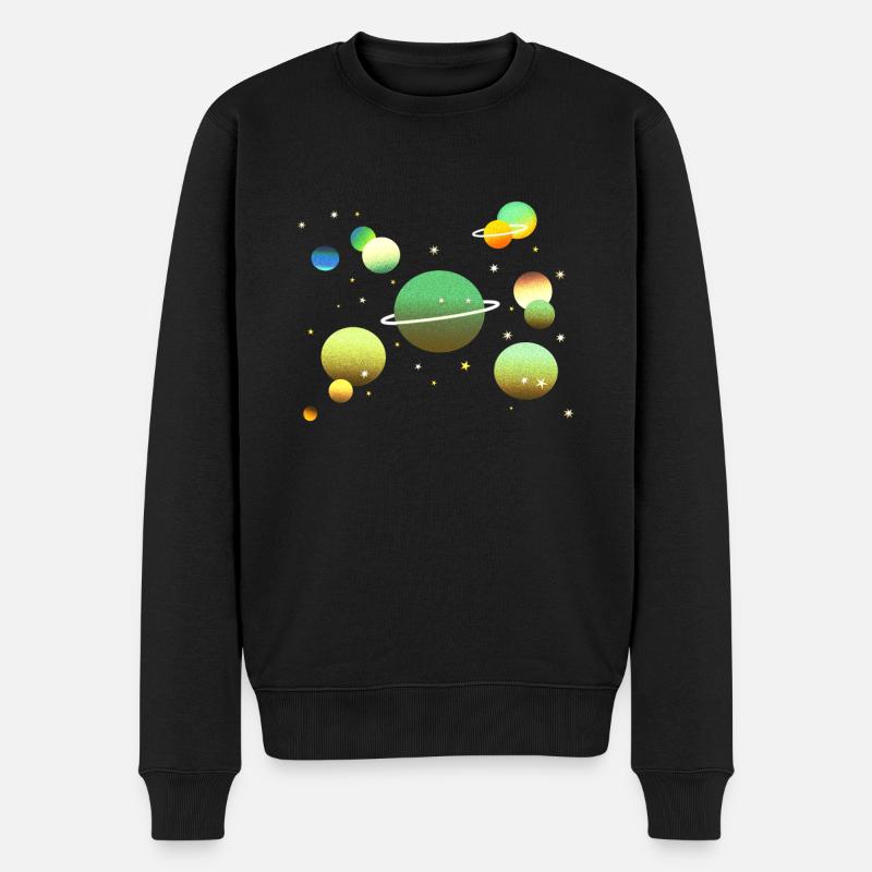 Galaxie spatiale Planète Étoiles - Pull Premium bio Homme - noir