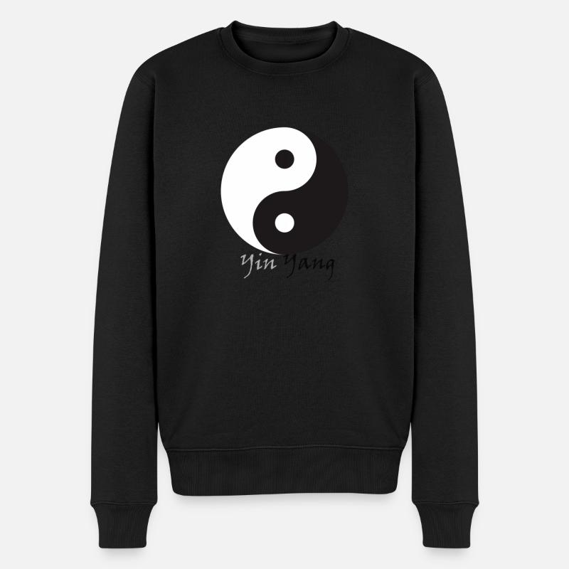 Yin Yang - Männer Premium Bio Pullover - Schwarz