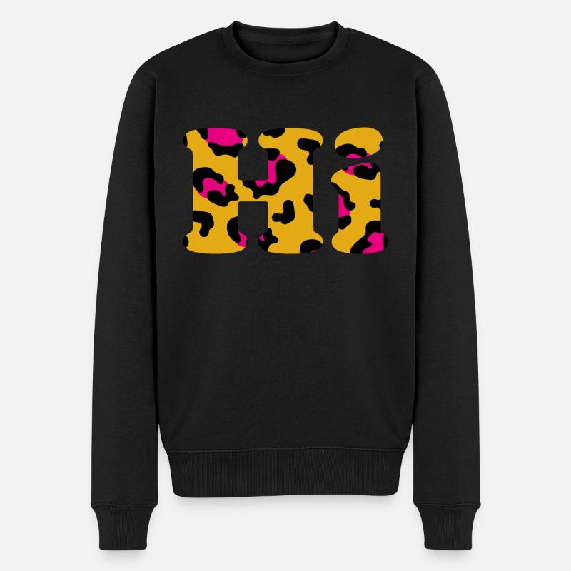 Hi Leoprint - Männer Premium Bio Pullover - Schwarz