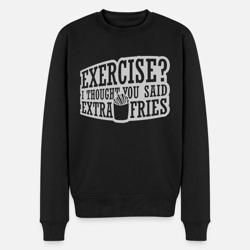 Exercice Extra Fries Citation - Pull Premium bio Homme - noir