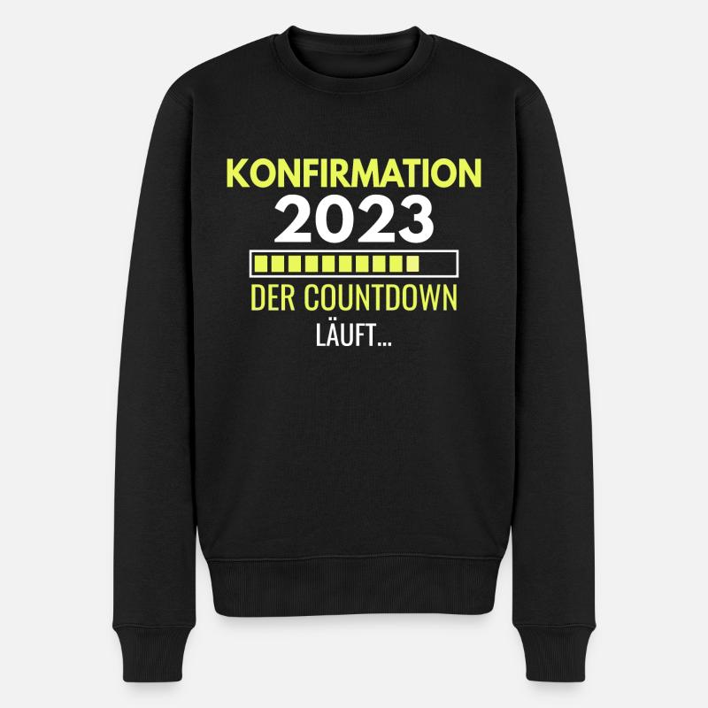 Konfirmation 2023 der Countdown läuft - Männer Premium Bio Pullover - Schwarz