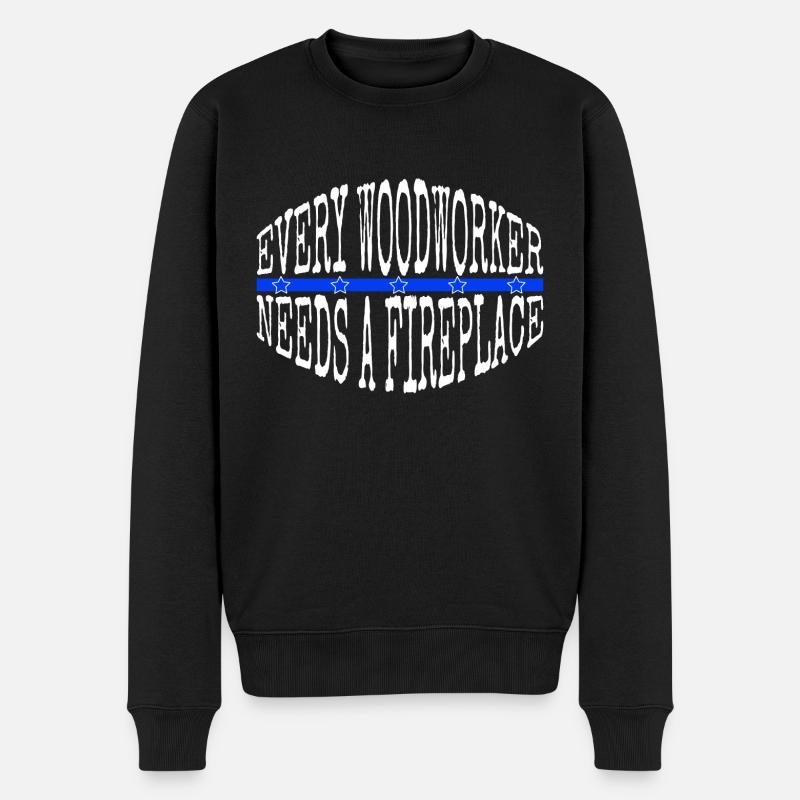 carpenter plumber woodcutter geek funny - Männer Premium Bio Pullover - Schwarz