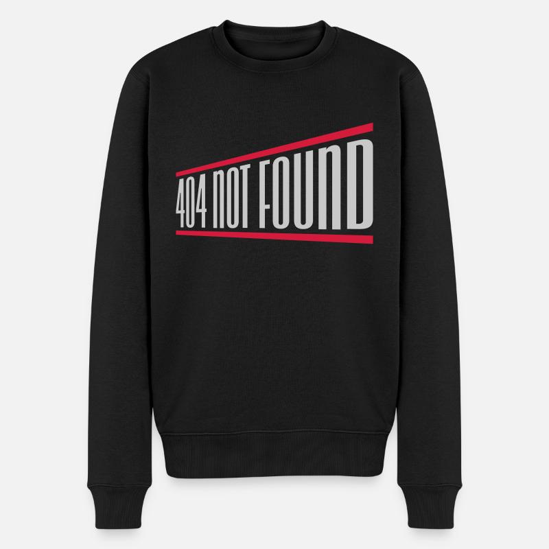 404 not found Computer - Männer Premium Bio Pullover - Schwarz
