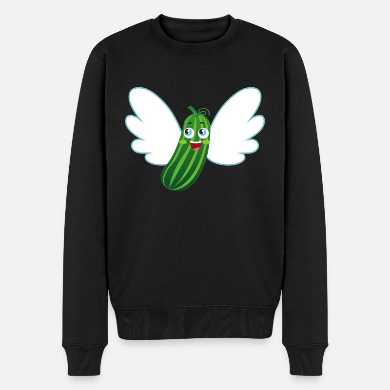 fliegende Gurke - Männer Premium Bio Pullover - Schwarz