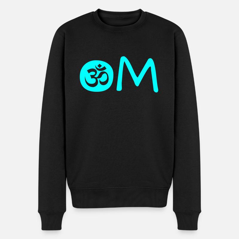 Om Chakra blau - Männer Premium Bio Pullover - Schwarz